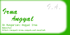 irma angyal business card